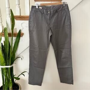 Lands' End Canvas Gray Chino Pants Cotton Casual Pocket Slim Fit Trousers Size 6